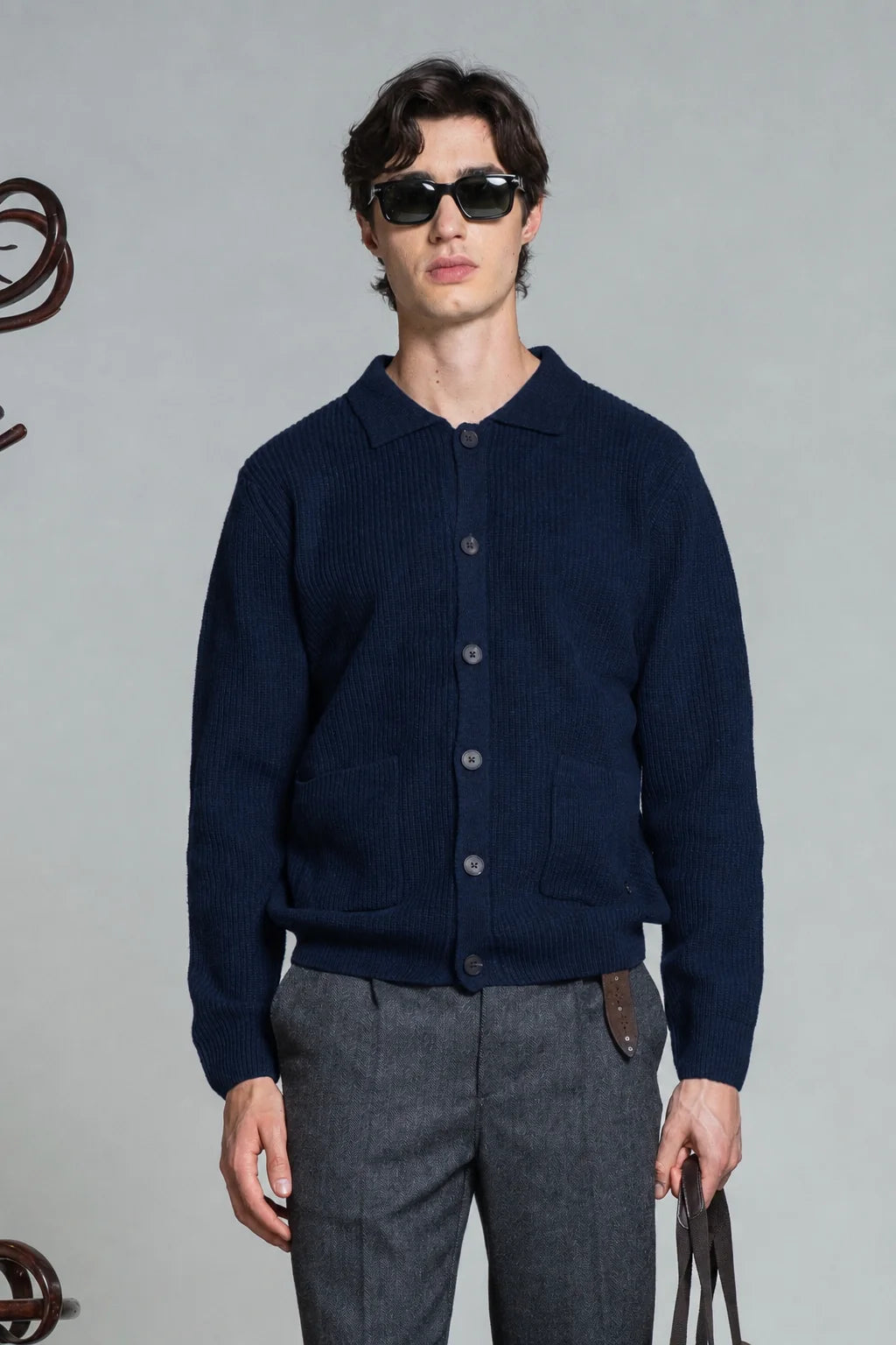 Overshirt in maglia Hugo blu