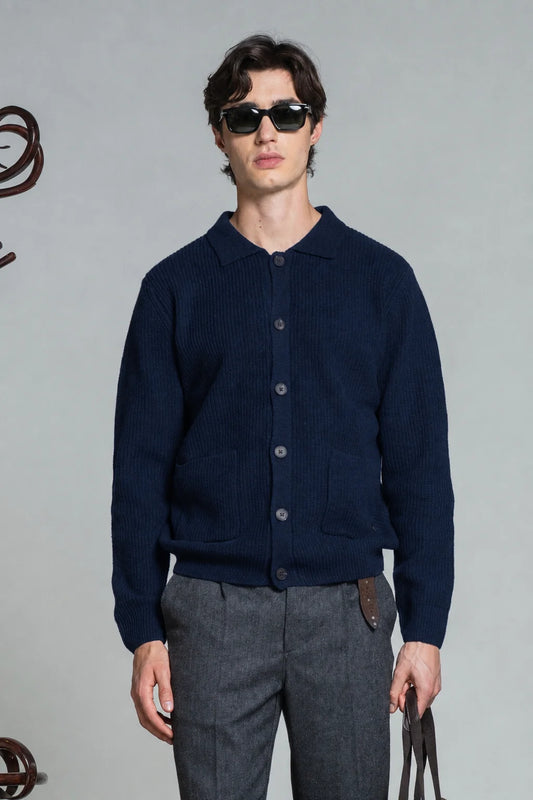 Overshirt in maglia Hugo blu