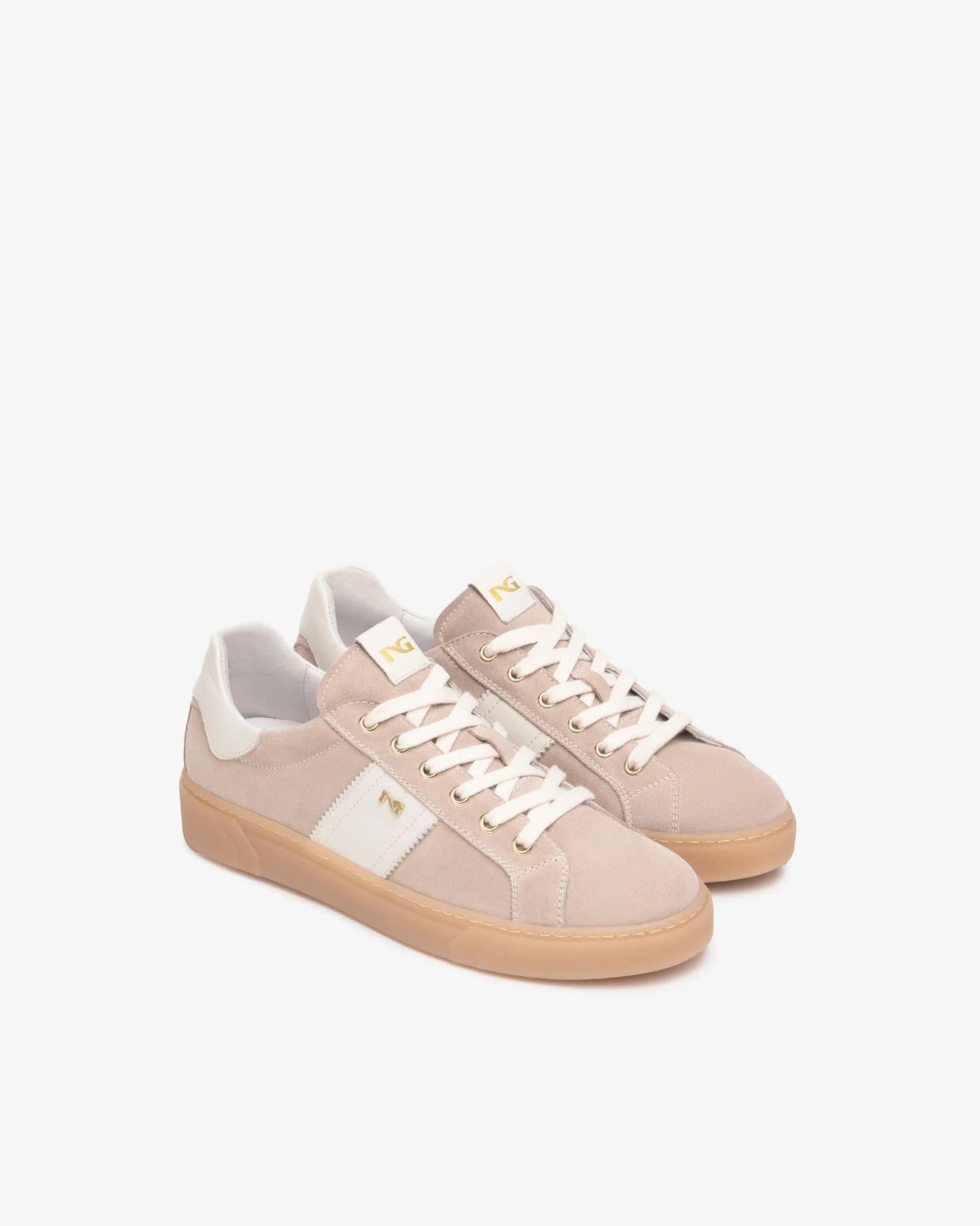 Sneakers Donna in Suede e Pelle E513005D cipria