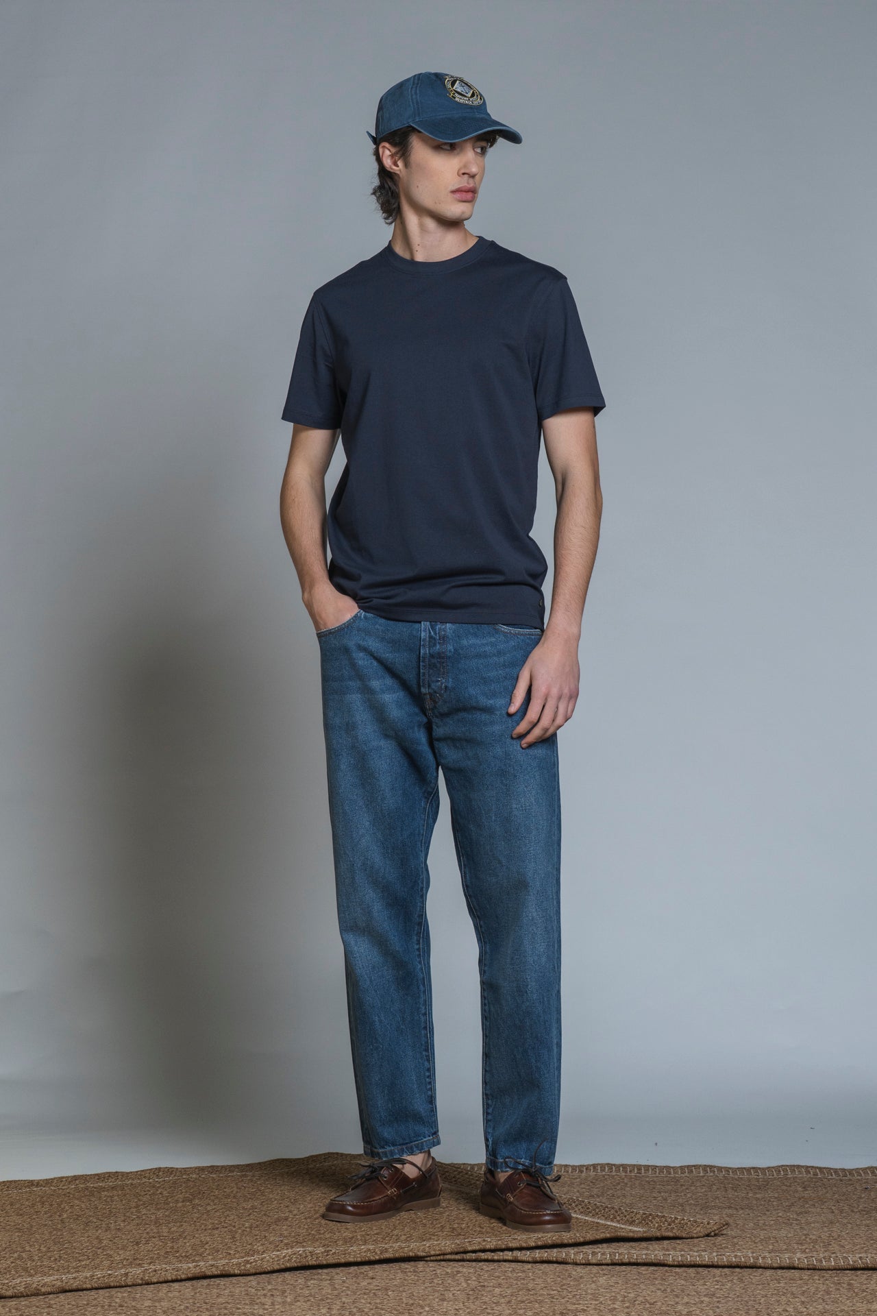 T-shirt cotone mercerizzato Lance Blu