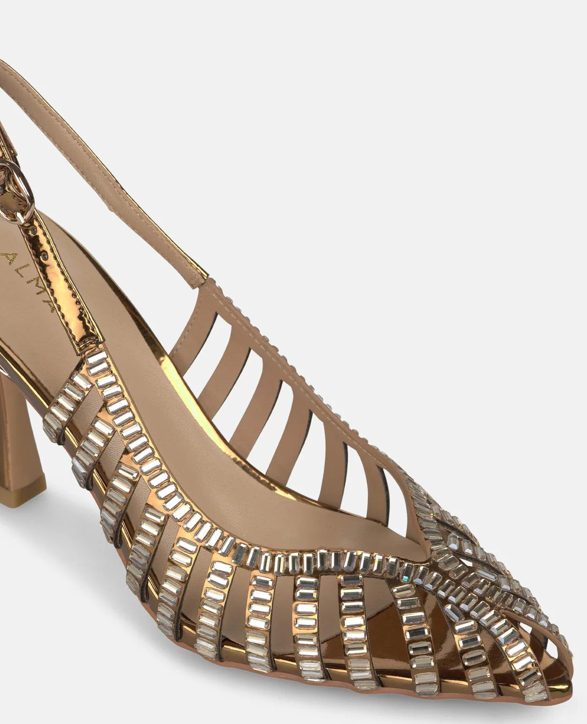 Chanel pietre metal tacco 8cm Bronzo