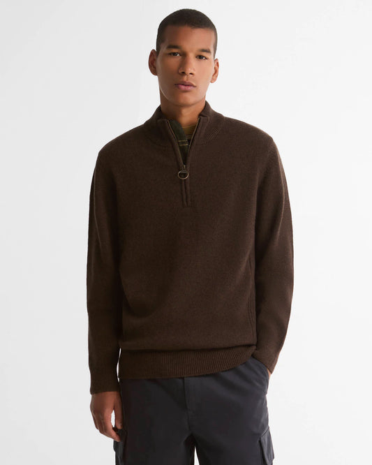 Maglia con mezza zip Holden moro