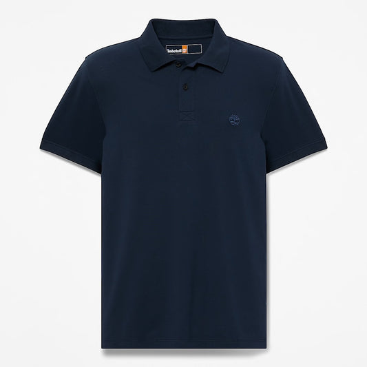 Polo elasticizzata manica corta blu