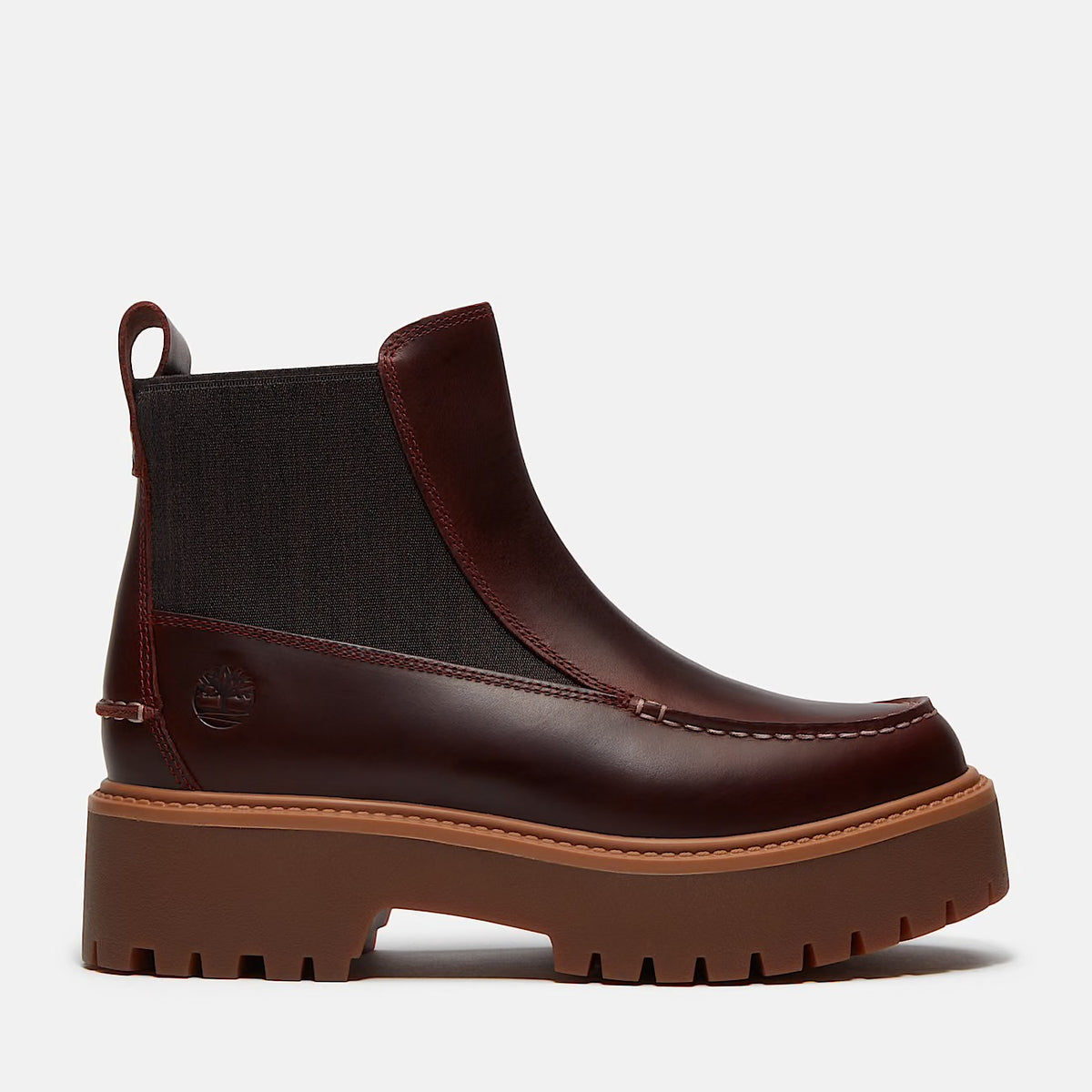 Stivale Chelsea con Plateau Stone Street da Donna in bordeaux