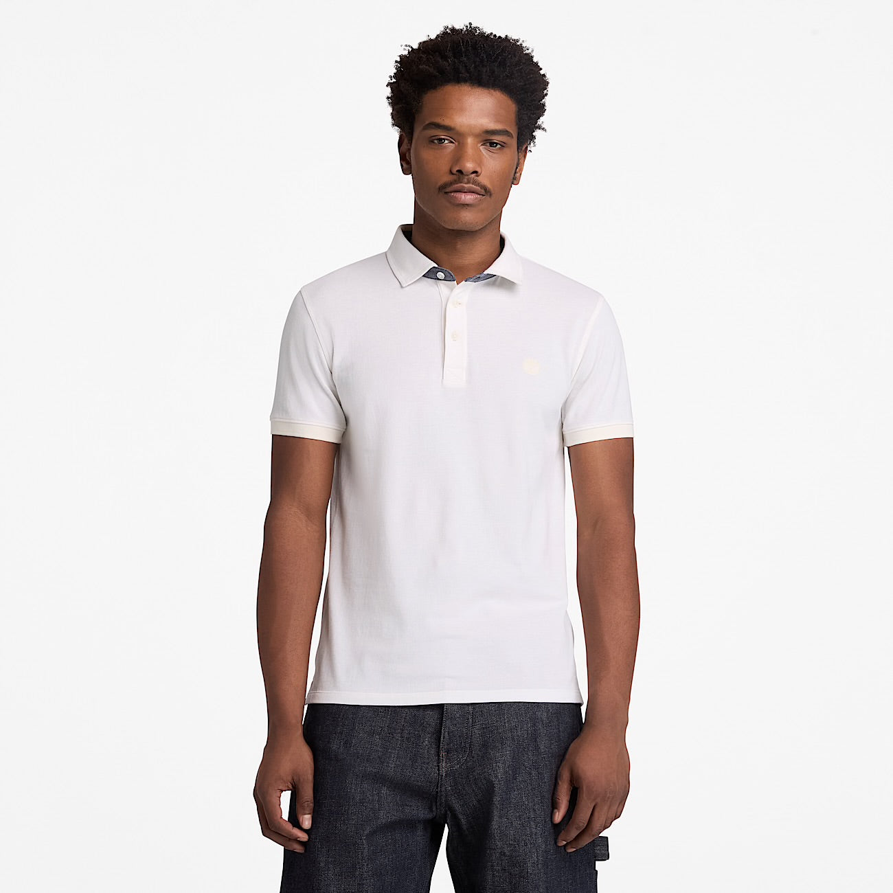Polo Oxford a manica corta Bianco