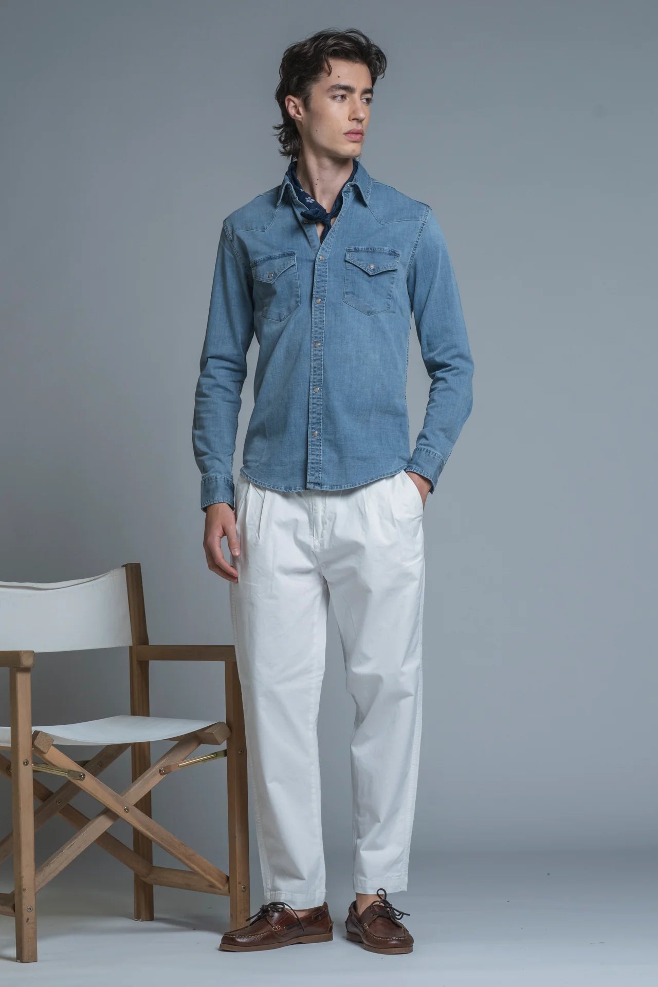 Camicia rodeo Ford light blue