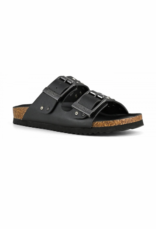 Ciabatta 2 fasce con strass Bio501 nero