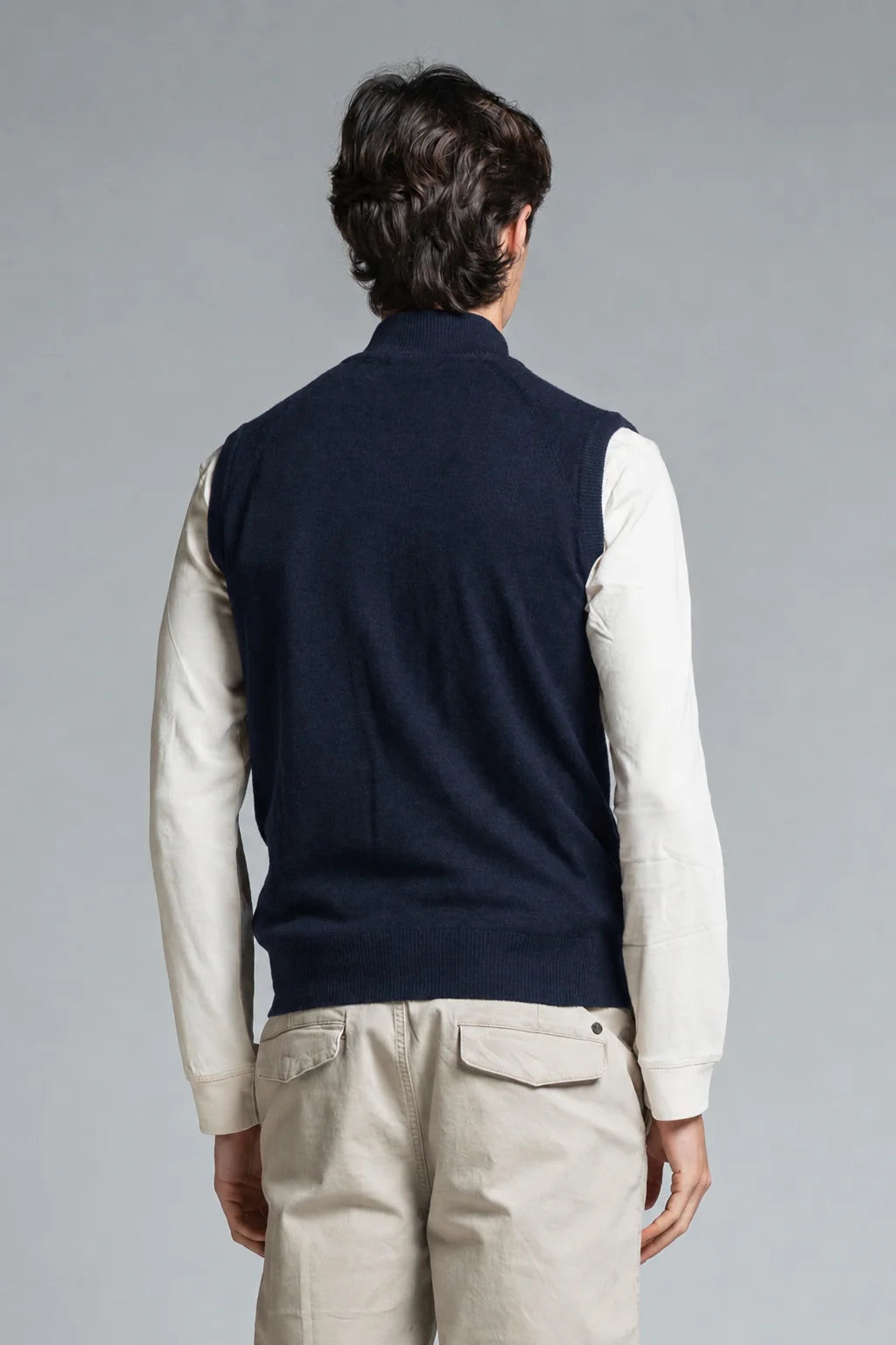Gilet 100% lana mercerizzata Stefan blu