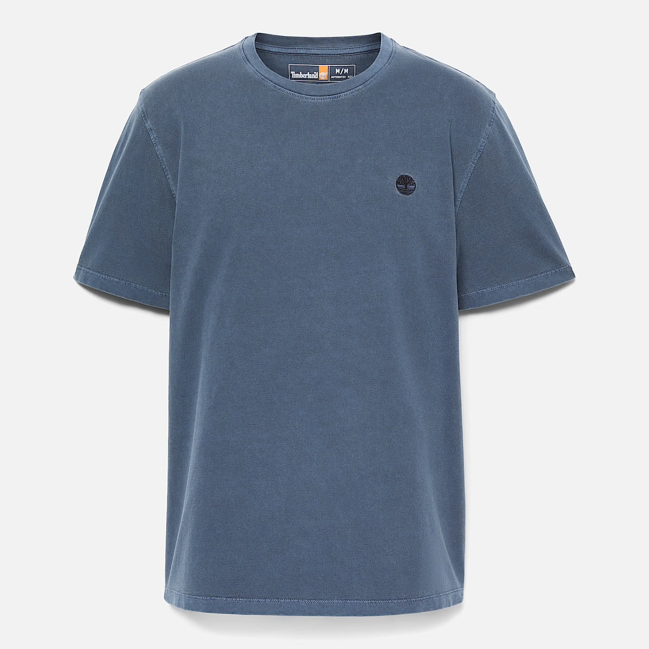 T-shirt a Maniche Corte Tinta in Capo da Uomo blu