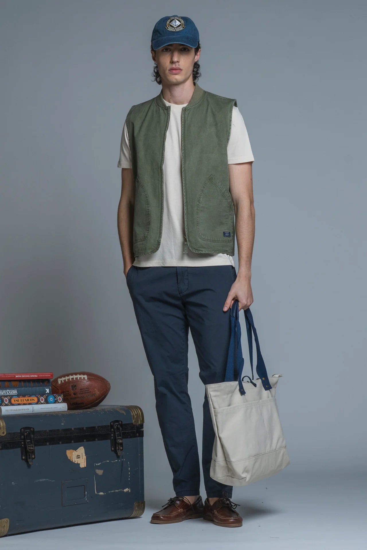 Gilet Terry in cotone military green