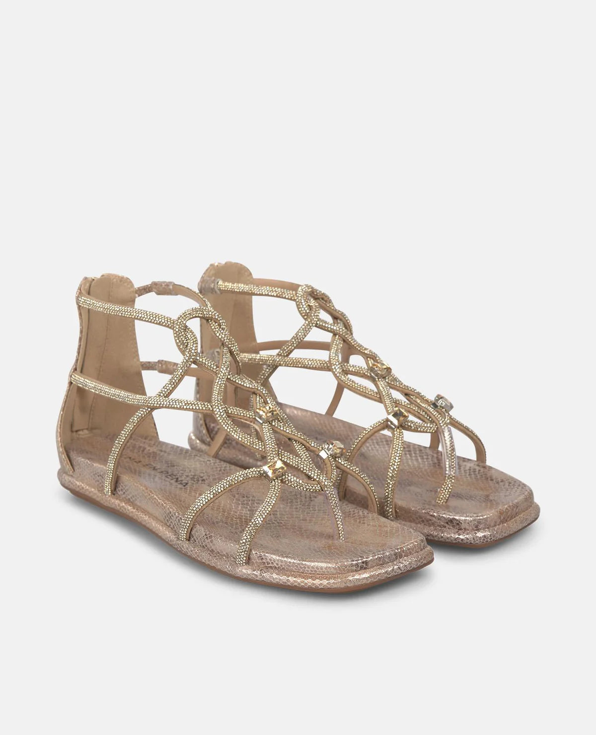 Sandalo gabbia zip tallone Bronzo