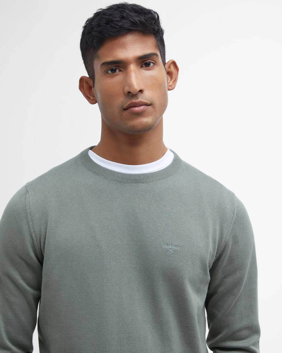 Maglia girocollo in PimaCotton verde