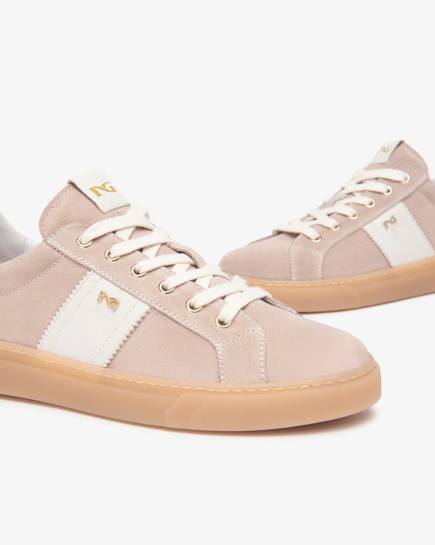 Sneakers Donna in Suede e Pelle E513005D cipria