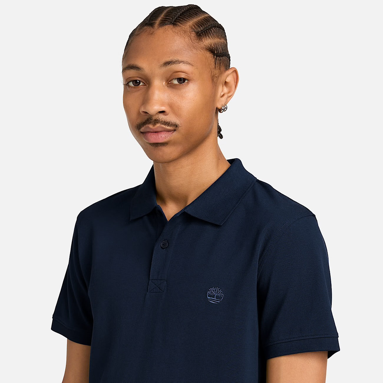Polo elasticizzata manica corta blu