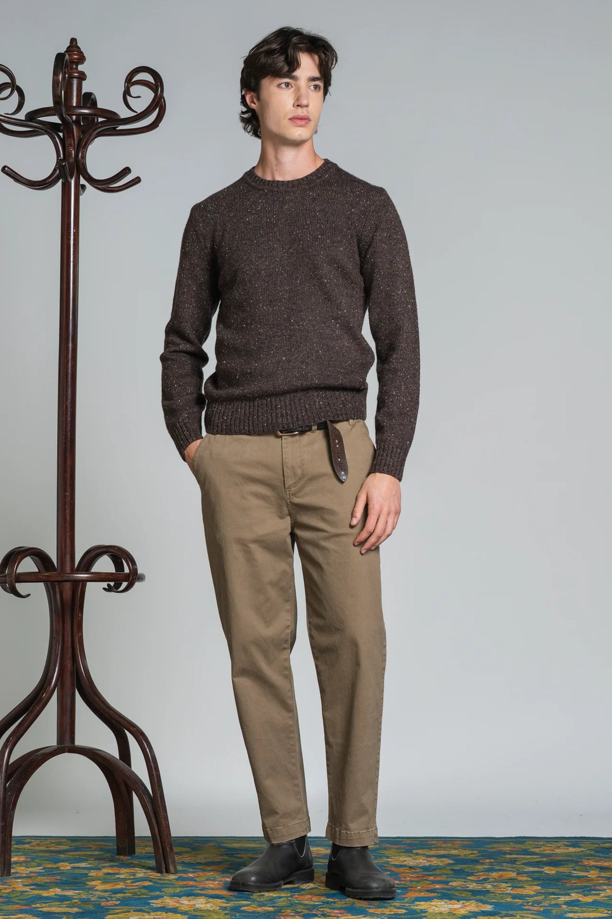 Maglia girocollo filato bottonato george moro