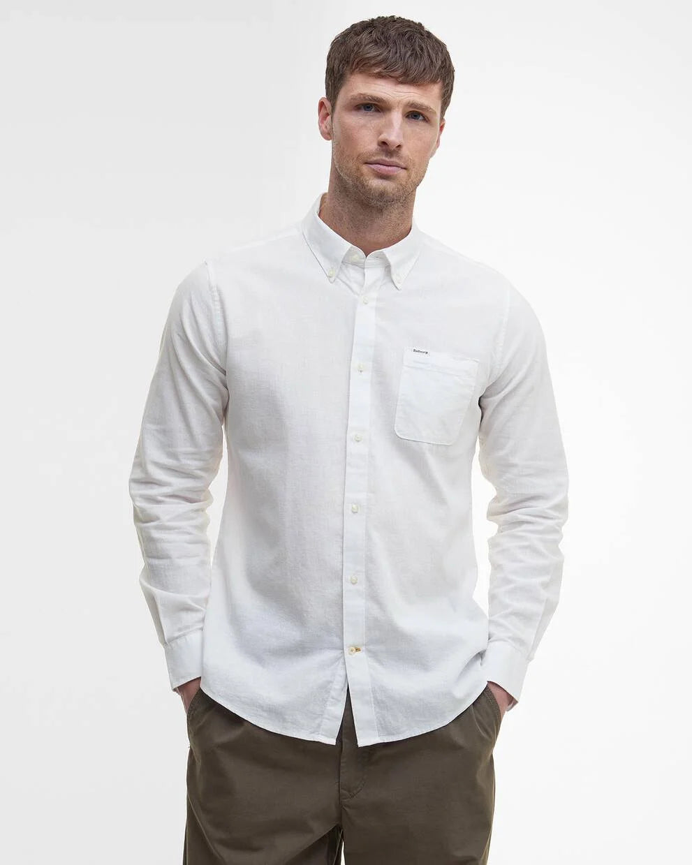 Camicia Lino/cotone Nelson Bianco