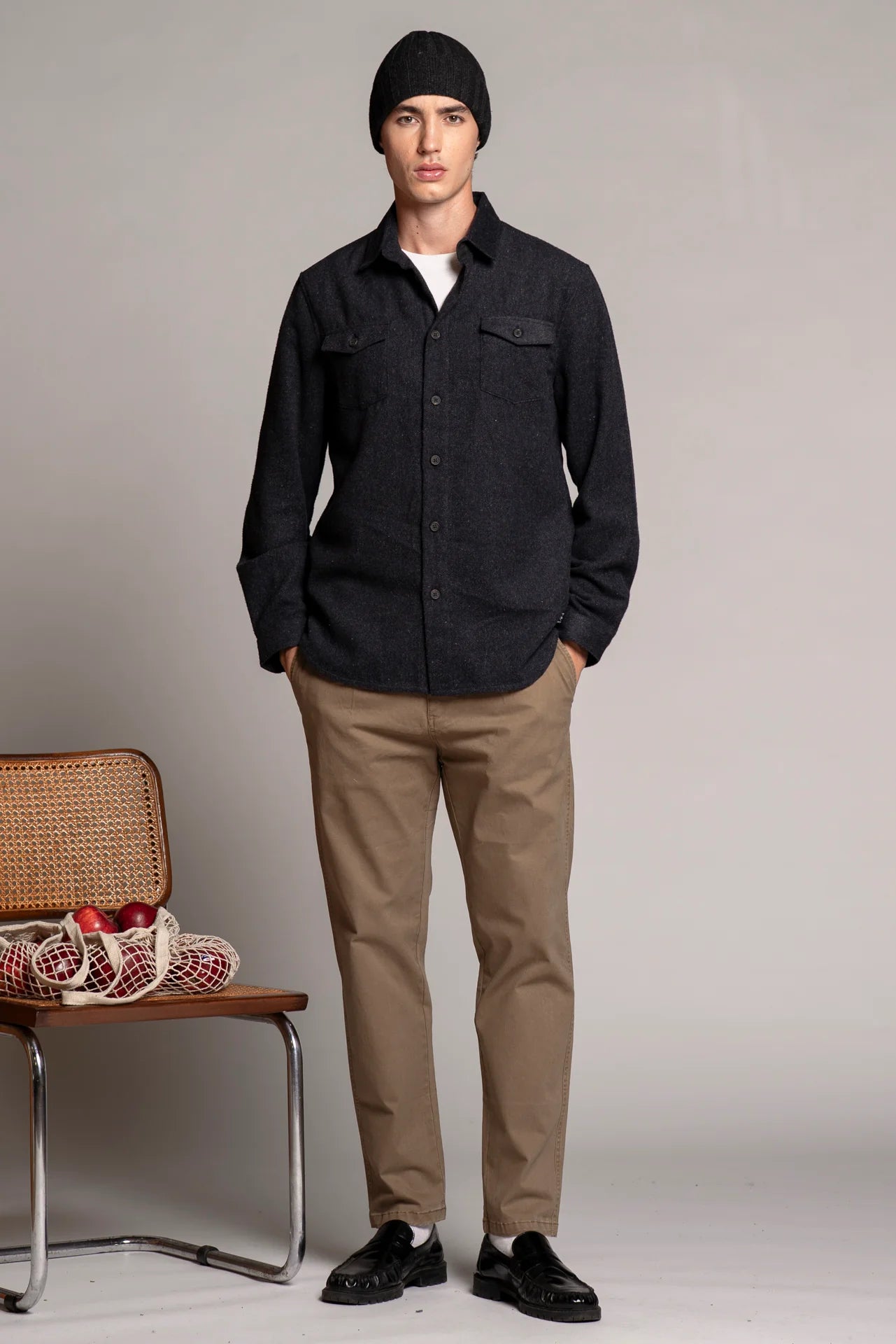 Overshirt in flanella Gabriel navy