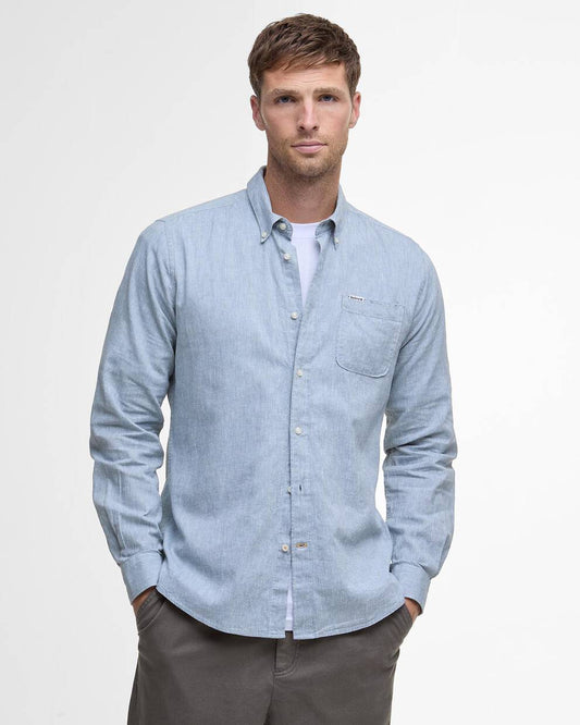 Camicia Lino/cotone Nelson celeste