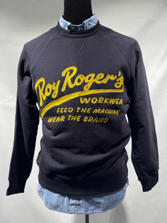 Felpa girocollo ricamata Blu