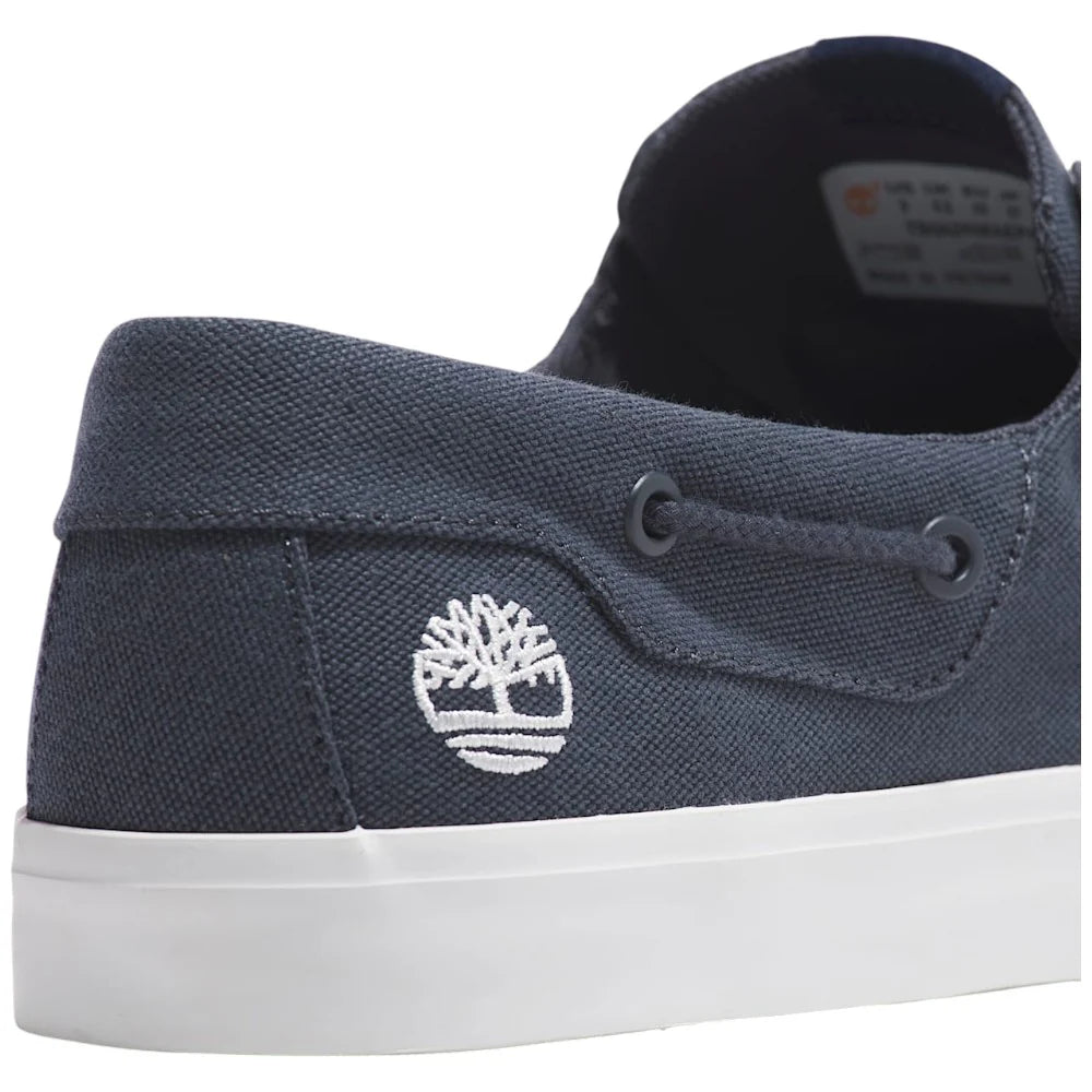 Scarpa da barca in canvas blu