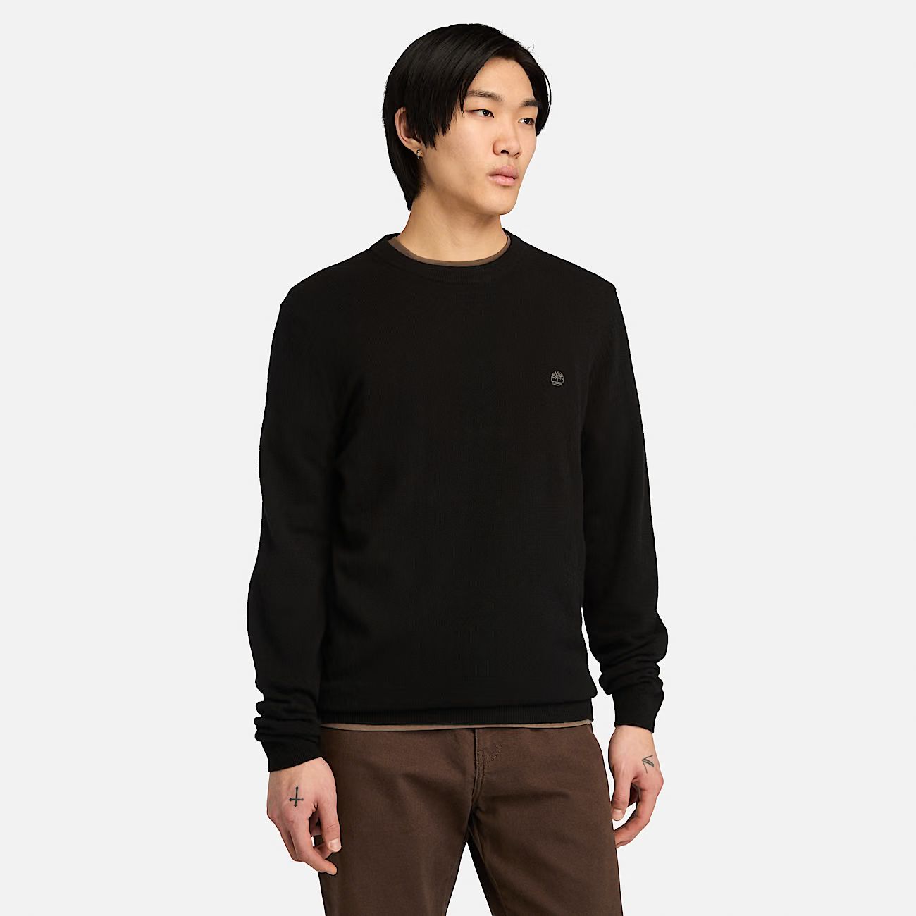 Maglia girocollo in Merino nero