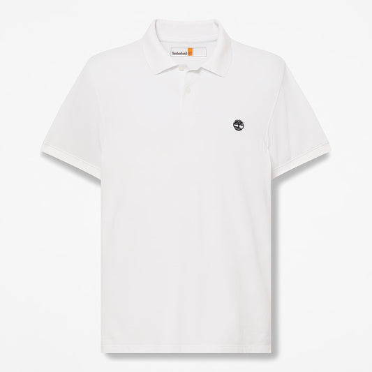Polo elasticizzata manica corta bianco