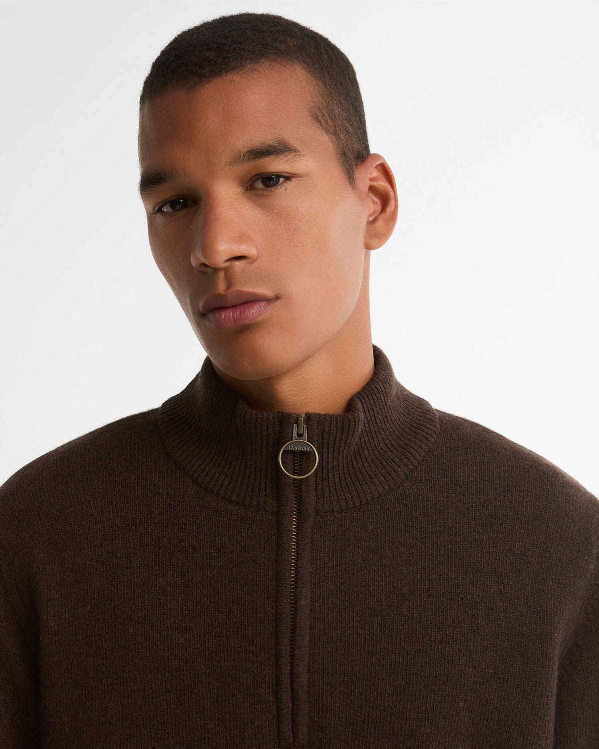 Maglia con mezza zip Holden moro