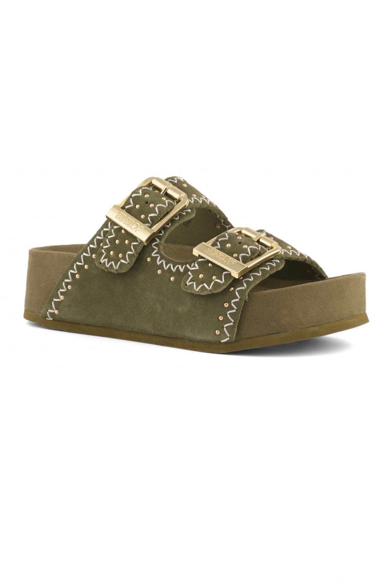 Ciabatta Platform in camoscio Dune08 militare
