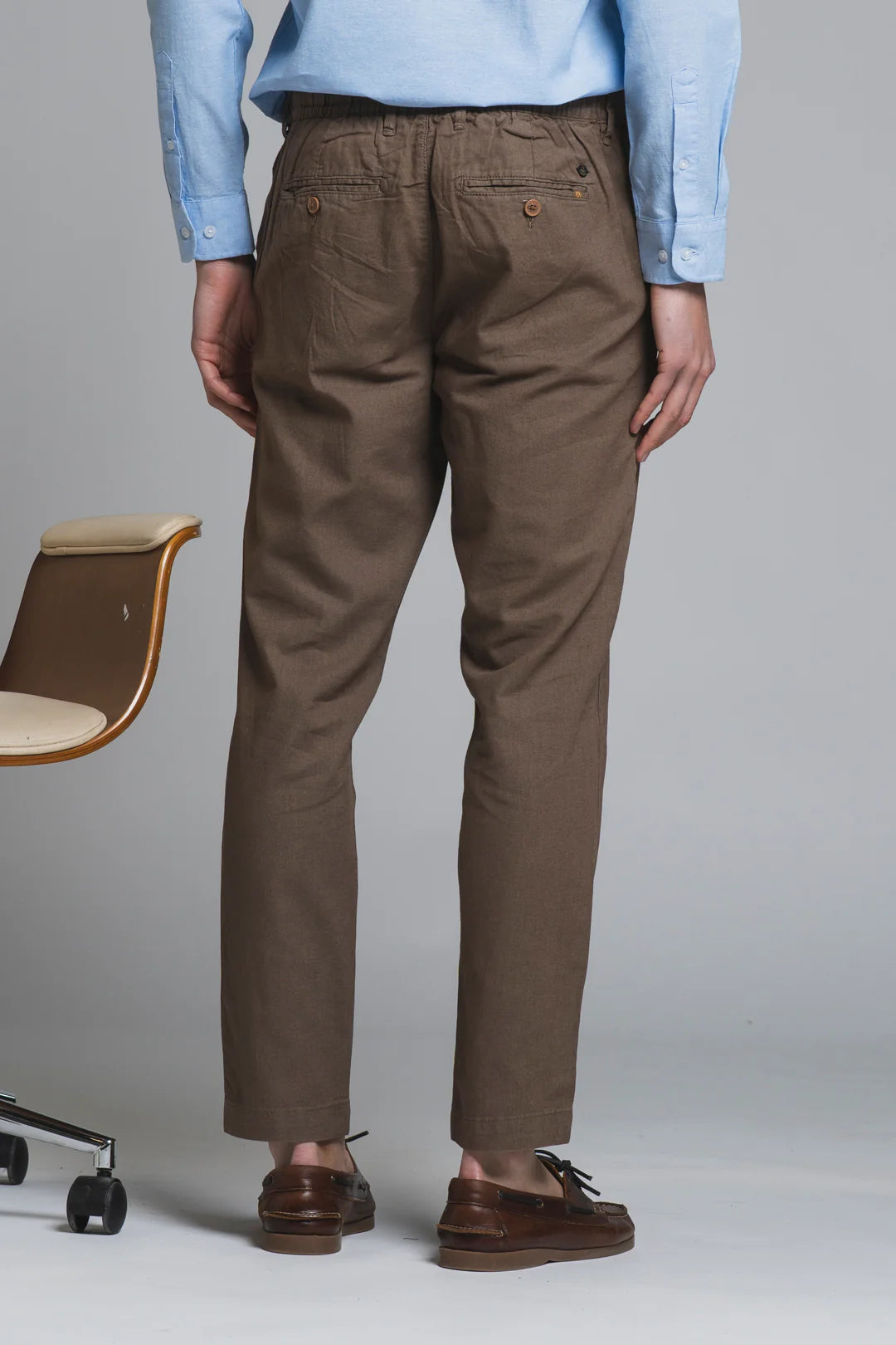 Pantalone in lino/cotone Miles marrone