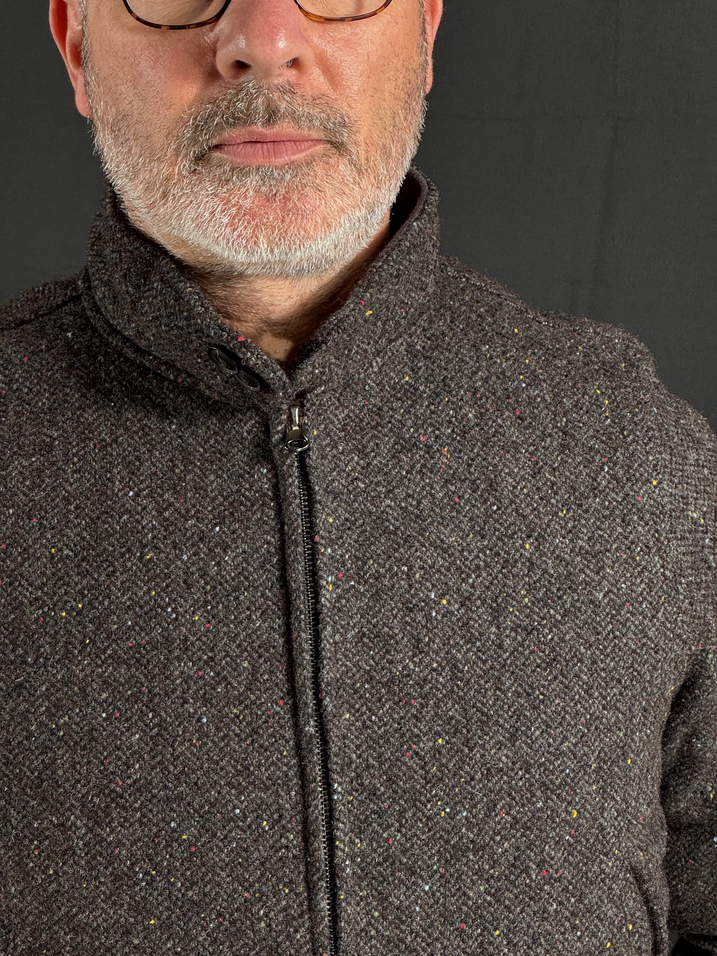 Bomber in lana spinata moro Kiton