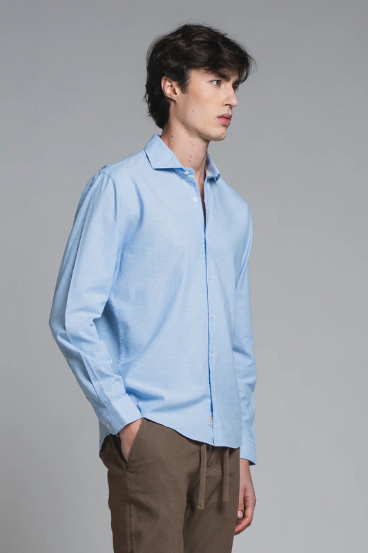 Camicia Riley 100%Lino Celeste
