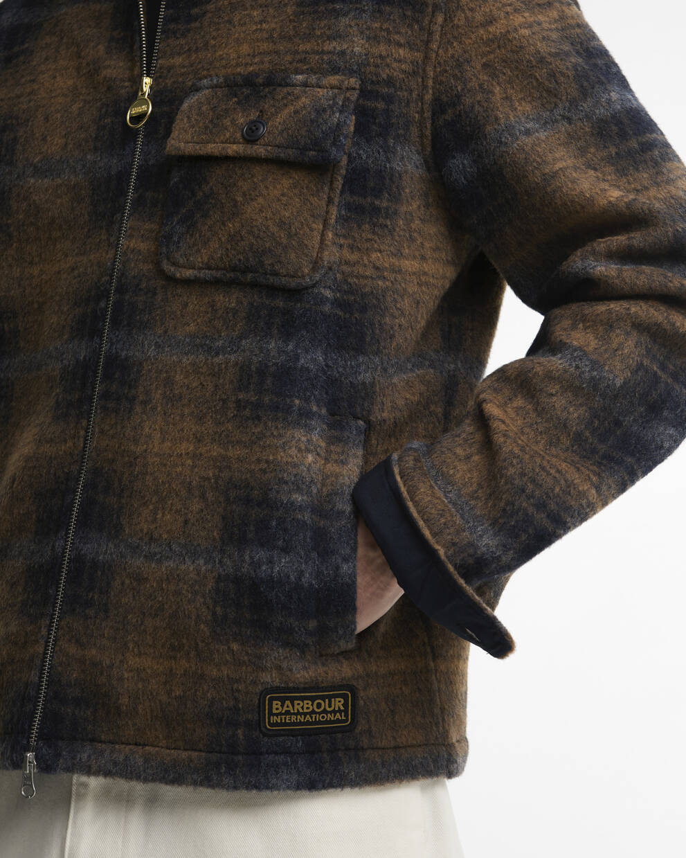 Overshirt Oswald in misto lana marrone