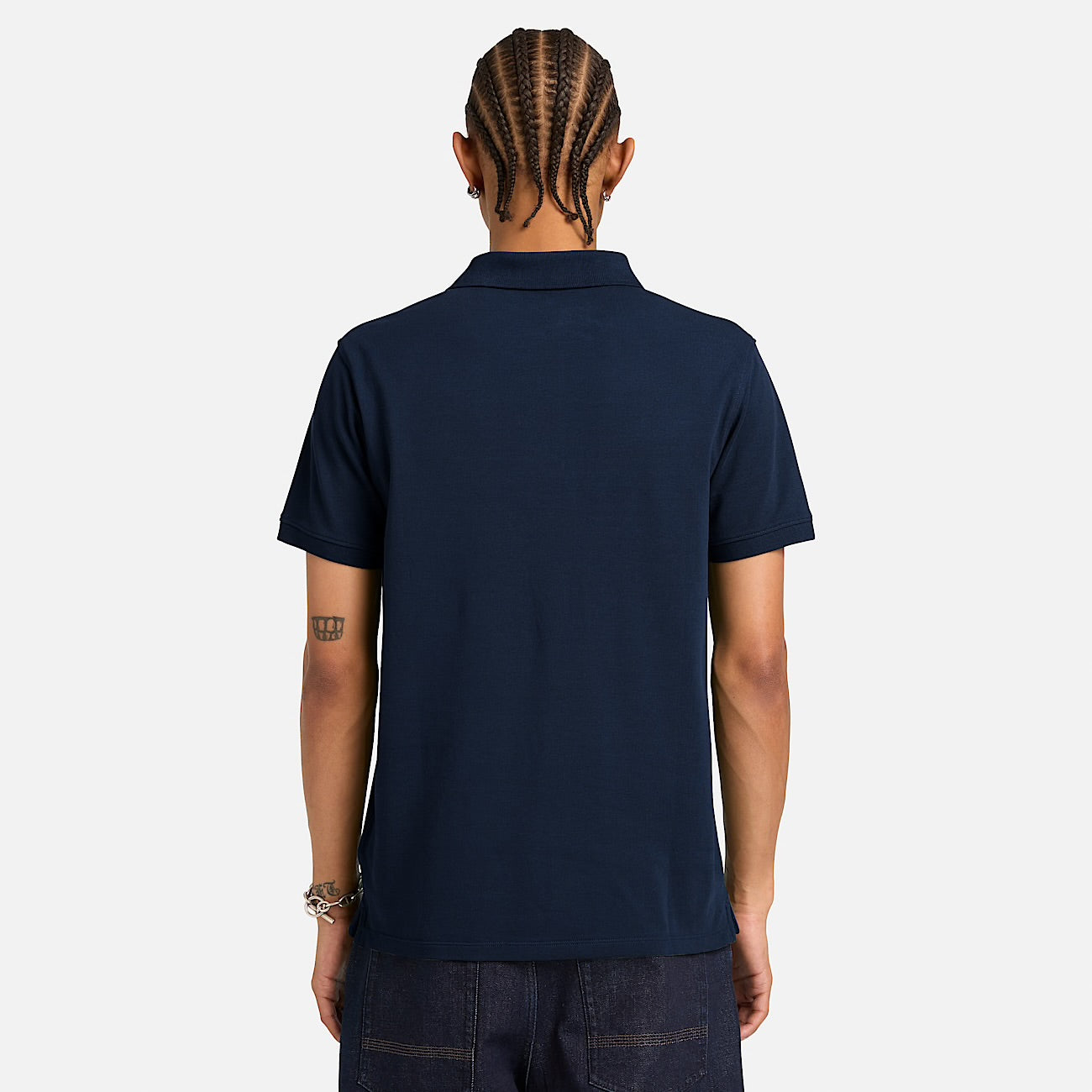 Polo elasticizzata manica corta blu