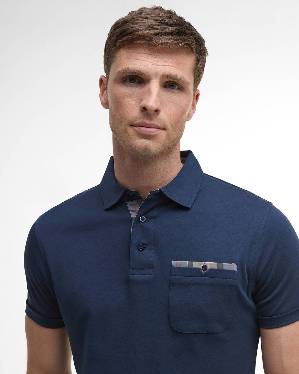 Polo Corpatch a maniche corte leggermente aderente blu