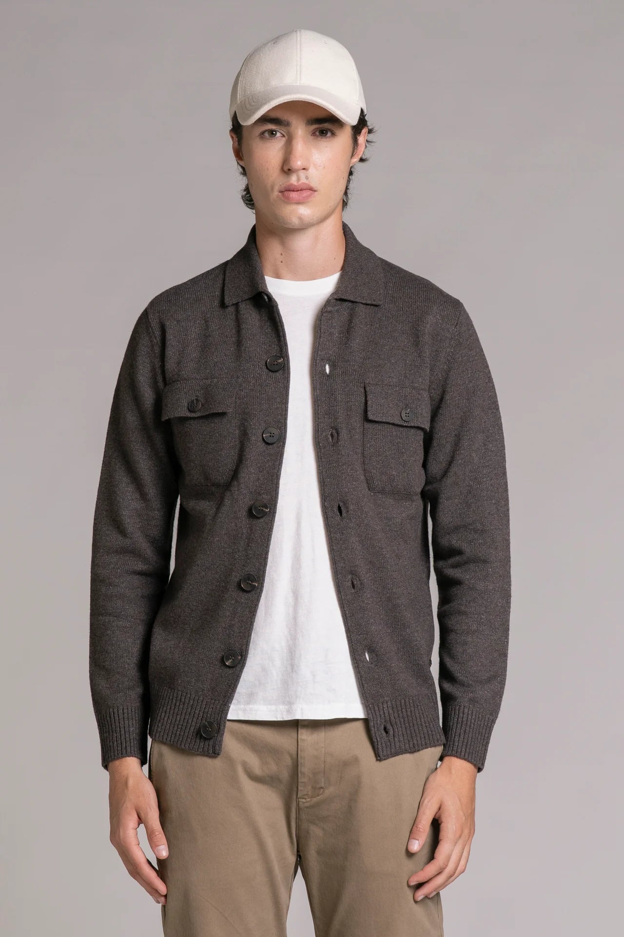 Overshirt Zack in lambswool moro