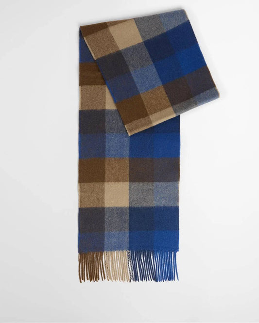 Sciarpa Tattersal lambswool blu