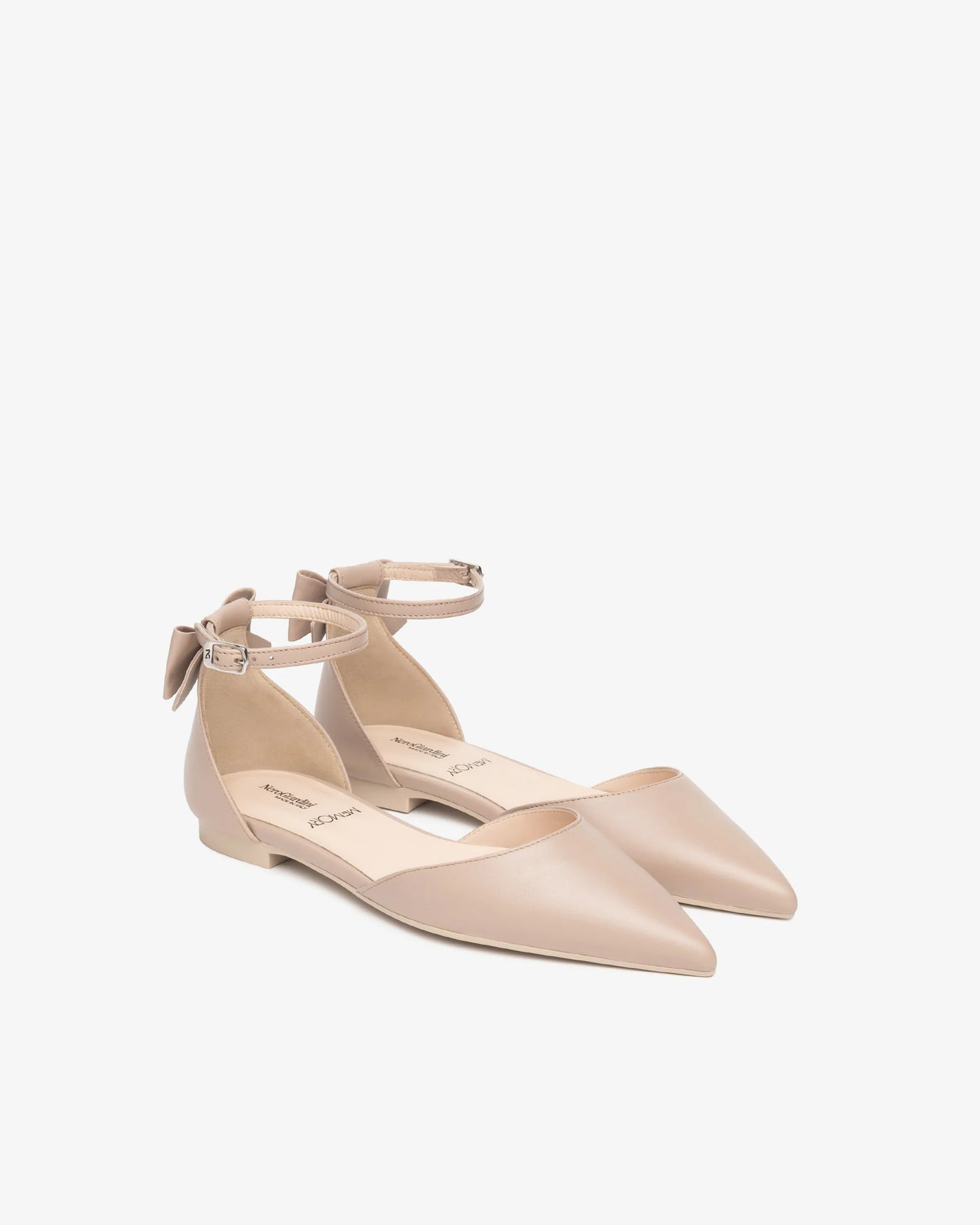 Scarpetta t.10 cinturino e fiocchetto E615542D beige