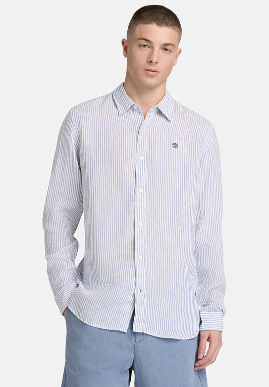 Camicia Lino/cotone bacchetta celeste