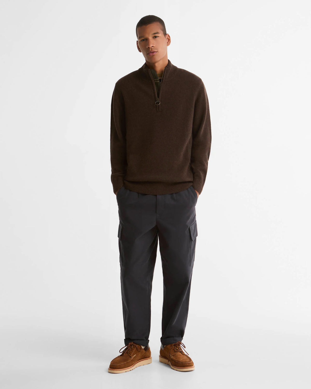 Maglia con mezza zip Holden moro