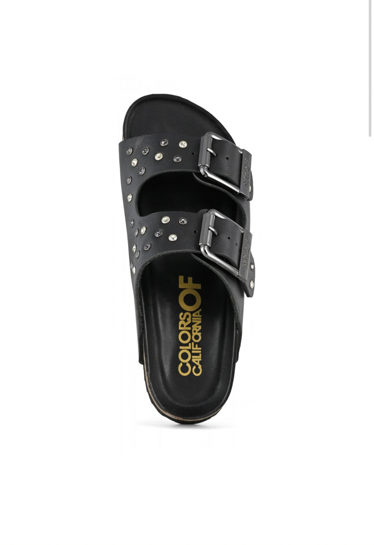 Ciabatta 2 fasce con strass Bio501 nero