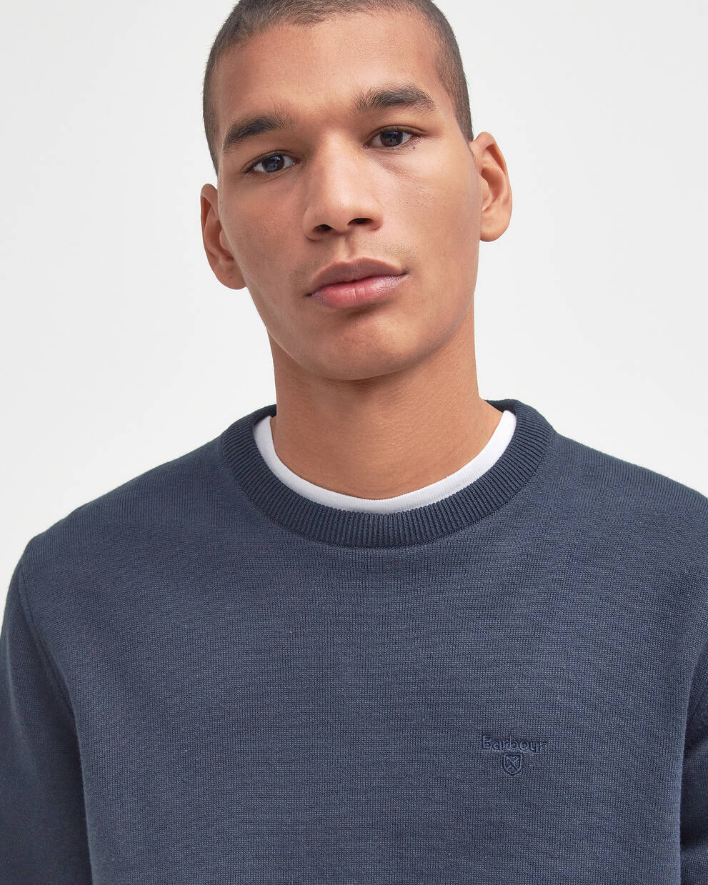 Maglia girocollo in PimaCotton Blu