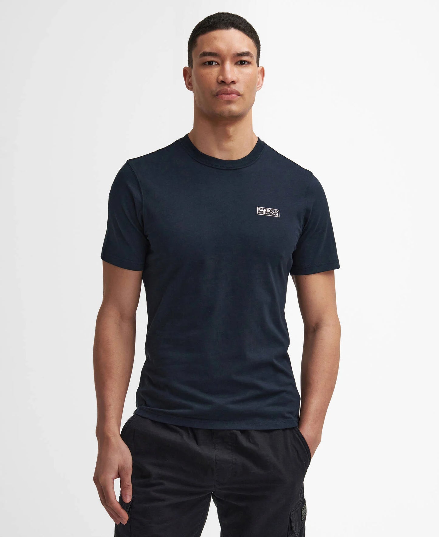 T-shirt con logo piccolo blu
