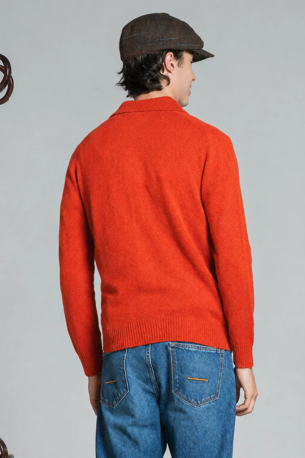 Overshirt Zack in lambswool  arancio