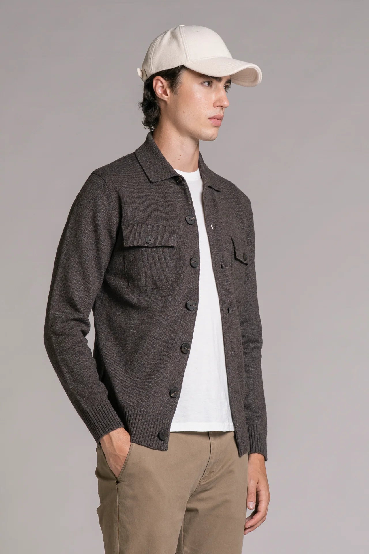Overshirt Zack in lambswool moro