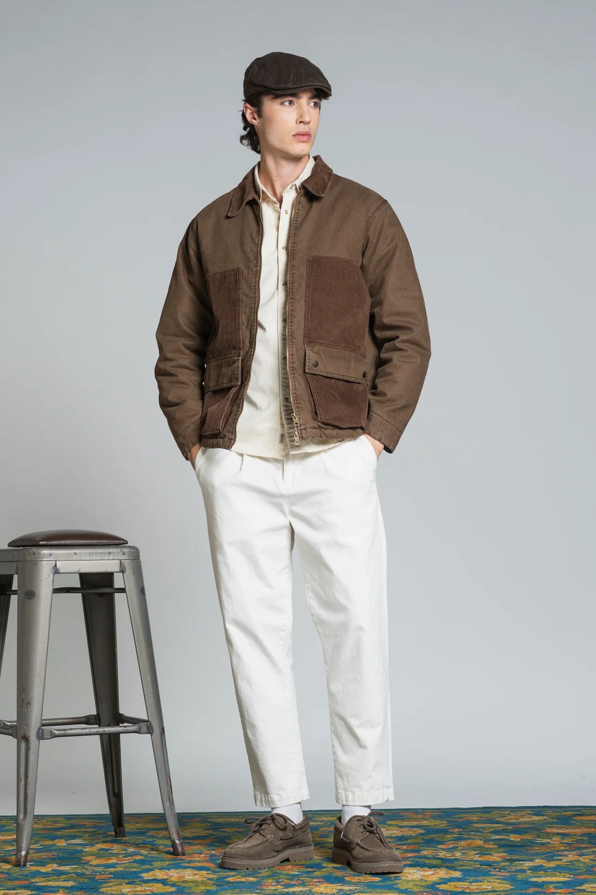Giacca in canvas Wood marrone