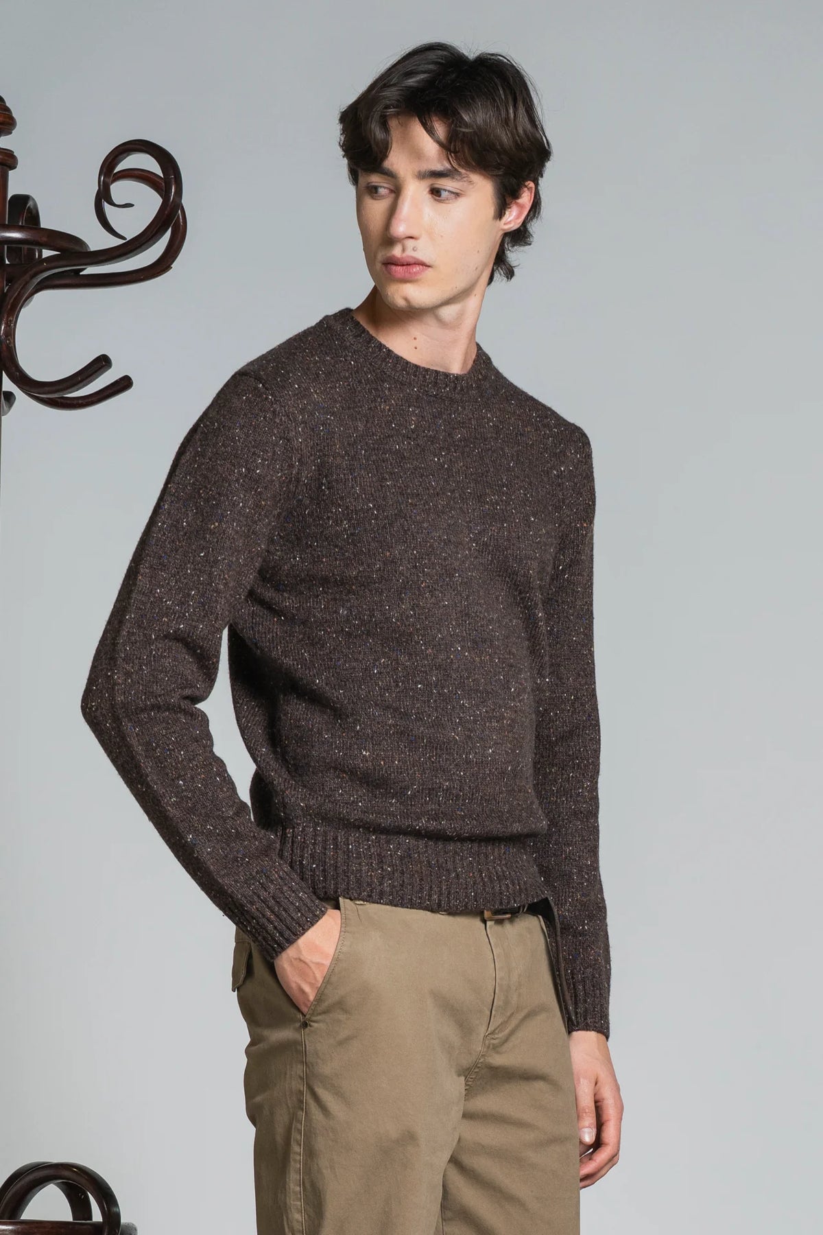 Maglia girocollo filato bottonato george moro
