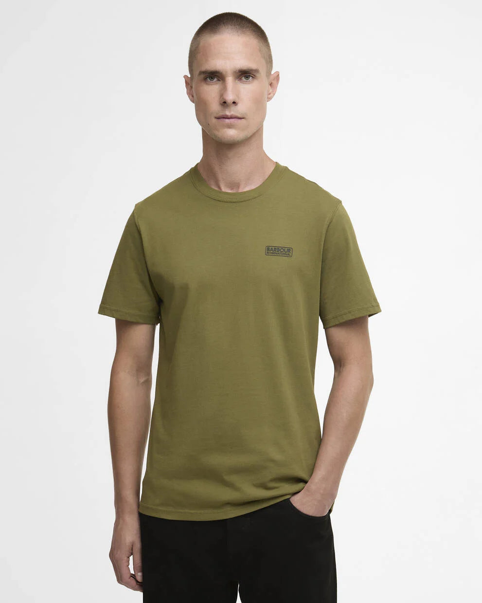T-shirt con logo piccolo verde