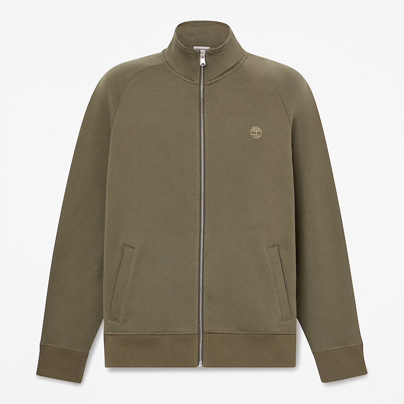 Felpa con Zip Intera Uomo in verde