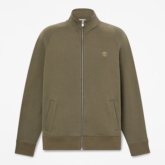 Felpa con Zip Intera Uomo in verde