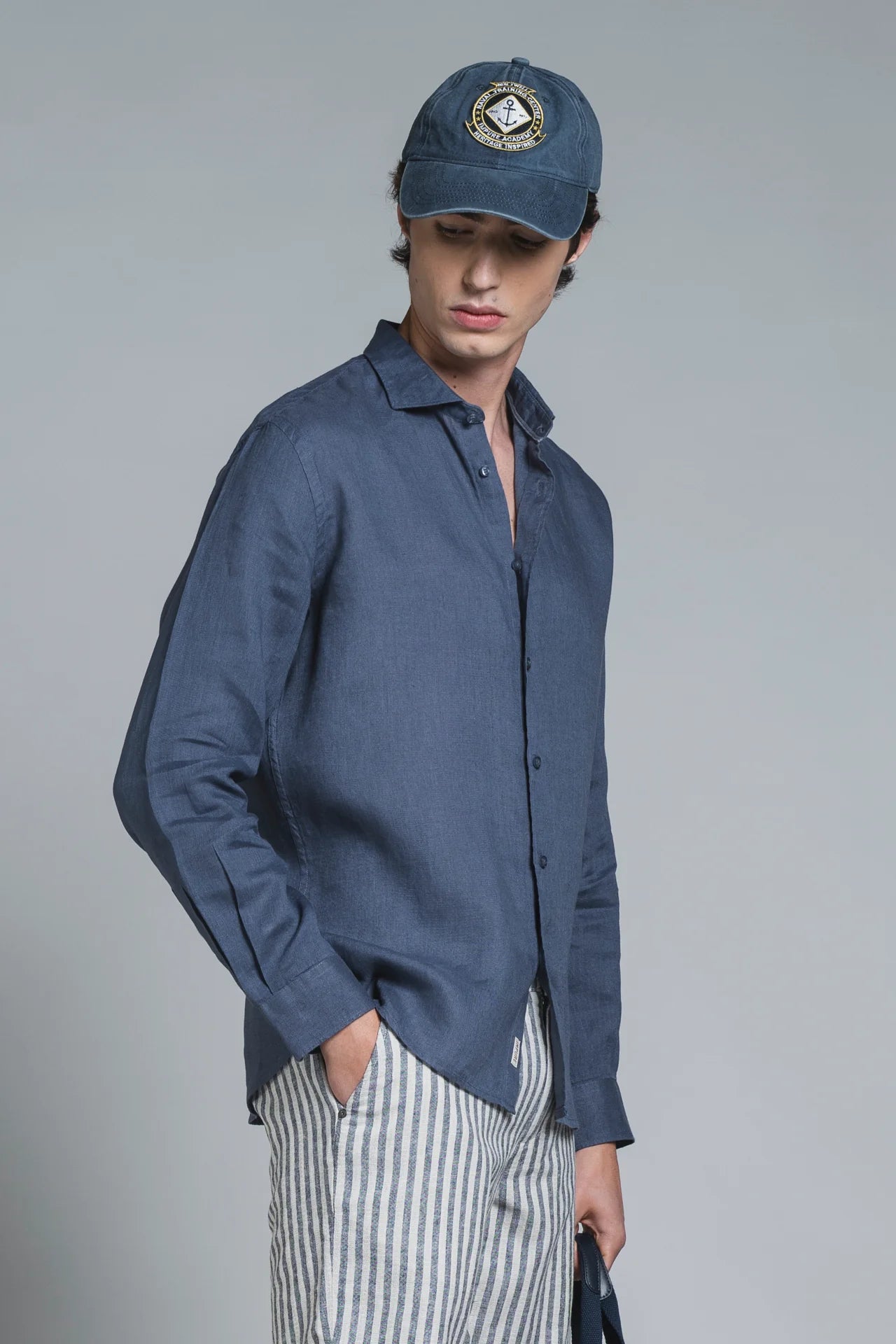 Camicia Riley 100%Lino Denim